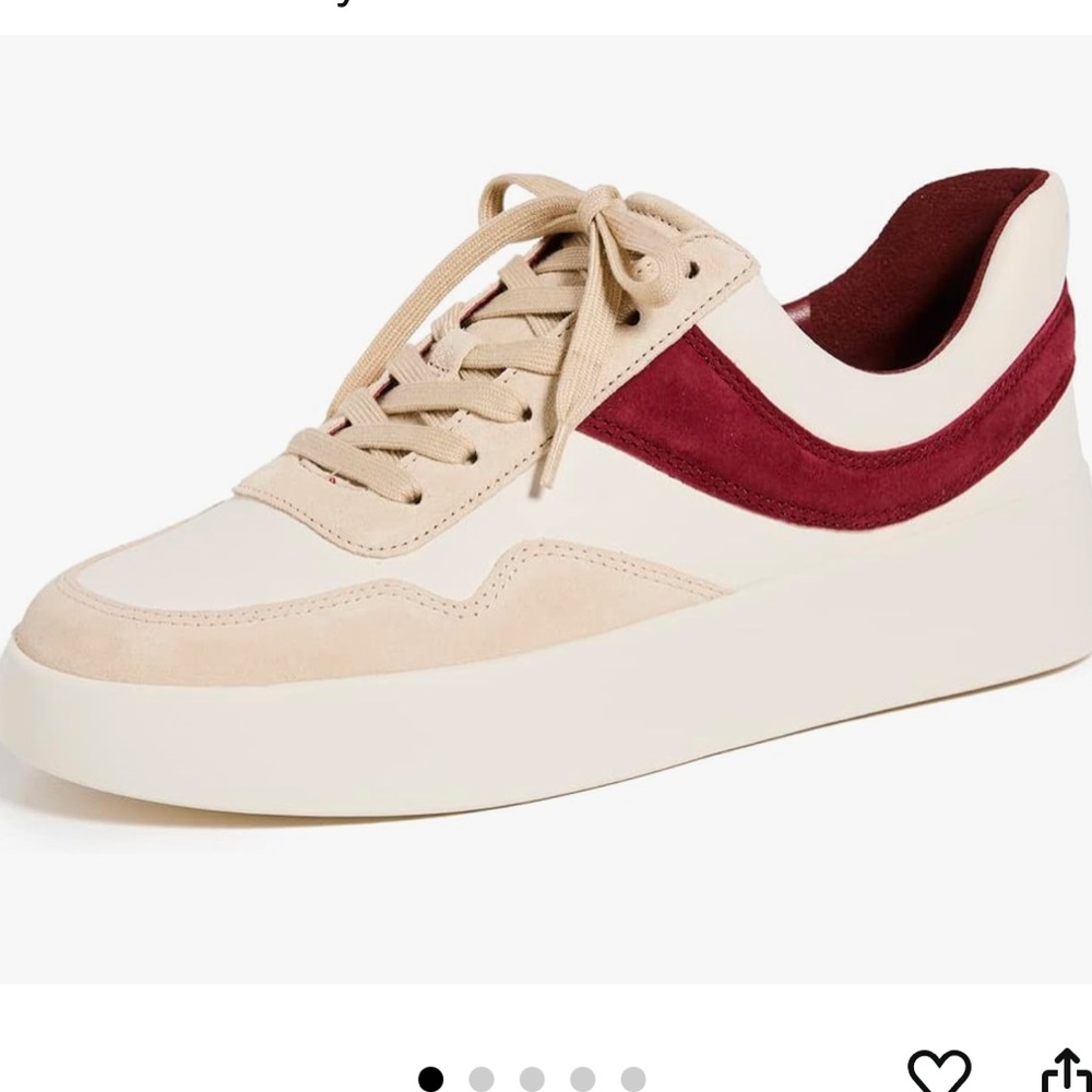 Vince Cream and Burgundy Sneakers